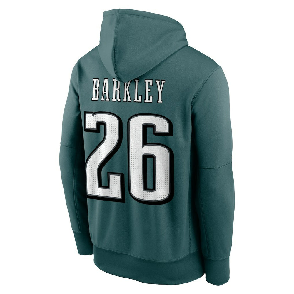 Saquon Barkley Philadelphia Eagles Player Name & Number Therma Hoodie - Midnight Green Hoodies