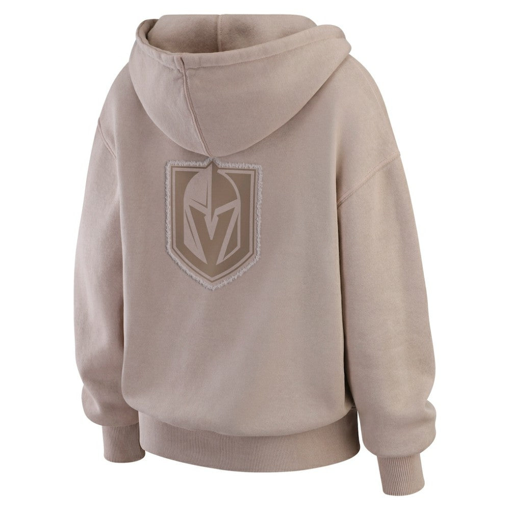 Vegas Golden Knights WEAR by Erin Andrews Women's Washed Pullover Crewdie - Tan | US 202830771