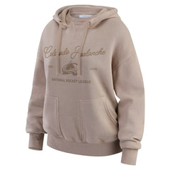 Colorado Avalanche WEAR by Erin Andrews Women's Washed Pullover Crewdie - Tan | US 202830773