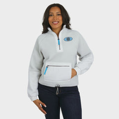Utah Mammoth WEAR by Erin Andrews Women's Polar Fleece Quarter-Zip Jacket - Gray | US 202830784