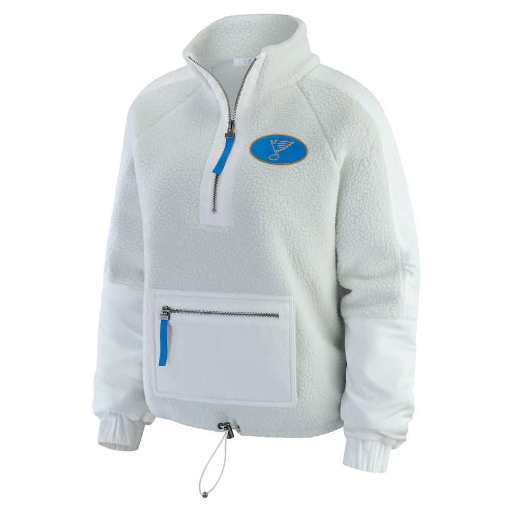 St. Louis Blues WEAR by Erin Andrews Women's Polar Fleece Quarter-Zip Jacket - Gray | US 202830786