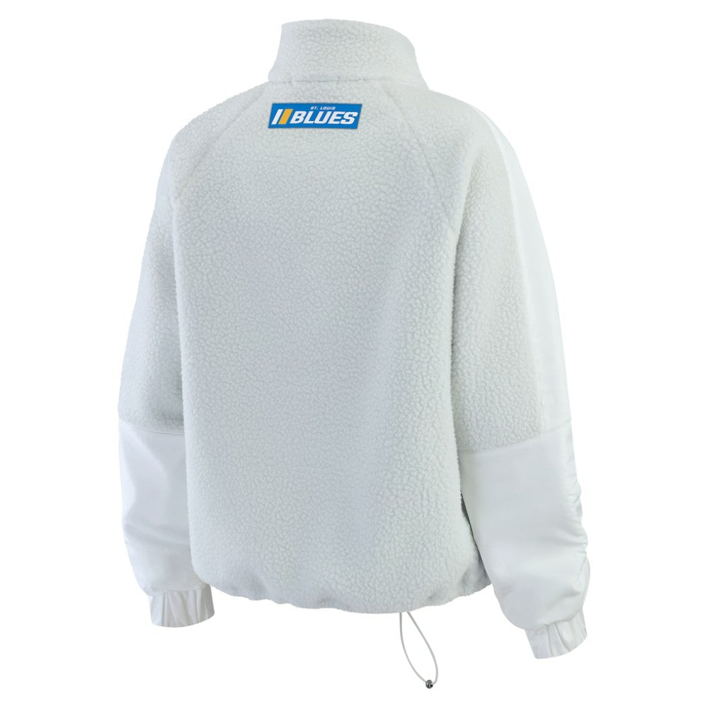 St. Louis Blues WEAR by Erin Andrews Women's Polar Fleece Quarter-Zip Jacket - Gray | US 202830786