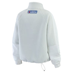 New York Rangers WEAR by Erin Andrews Women's Polar Fleece Quarter-Zip Jacket - Gray | US 202830789