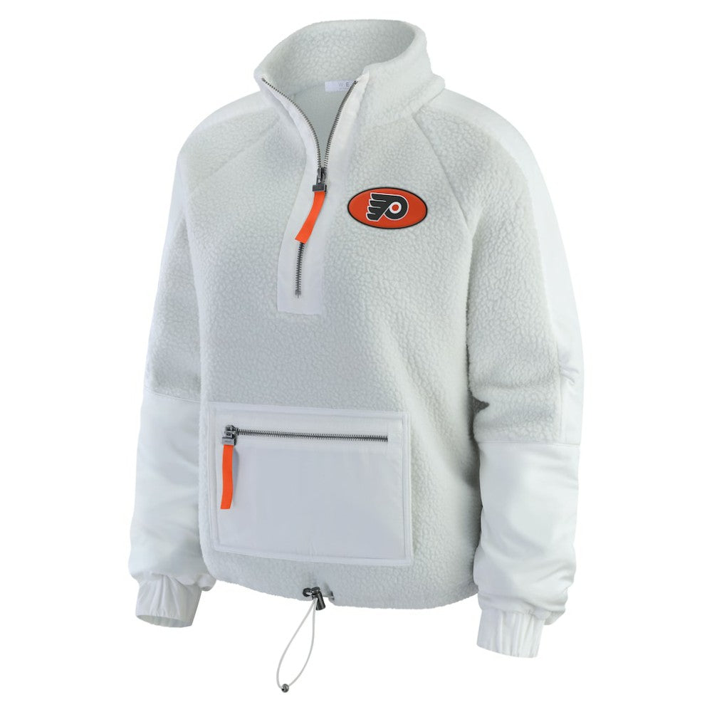 Philadelphia Flyers WEAR by Erin Andrews Women's Polar Fleece Quarter-Zip Jacket - Gray | US 202830791