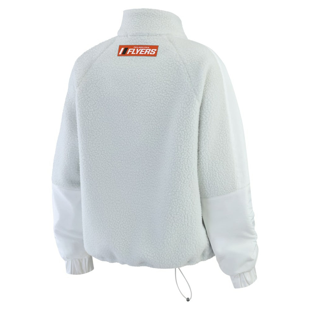 Philadelphia Flyers WEAR by Erin Andrews Women's Polar Fleece Quarter-Zip Jacket - Gray | US 202830791
