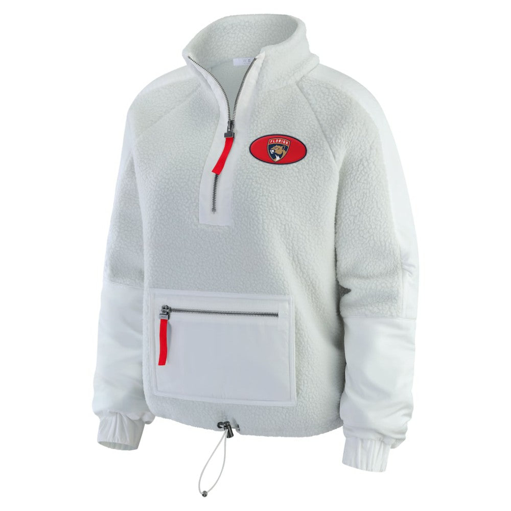 Florida Panthers WEAR by Erin Andrews Women's Polar Fleece Quarter-Zip Jacket - Gray | US 202830792