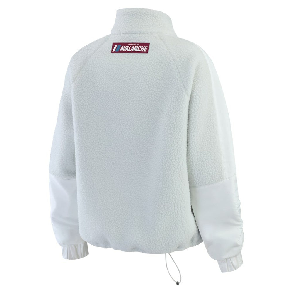 Colorado Avalanche WEAR by Erin Andrews Women's Polar Fleece Quarter-Zip Jacket - Gray | US 202830795