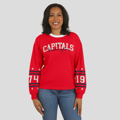 Washington Capitals WEAR by Erin Andrews Women's Long-Sleeve Sport T-Shirt - Red | US 202830805