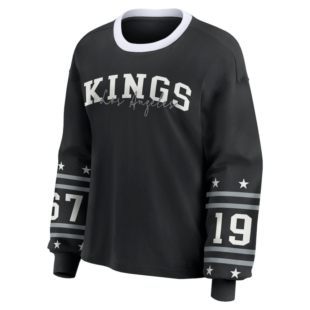 Los Angeles Kings WEAR by Erin Andrews Women's Long-Sleeve Sport T-Shirt - Black | US 202830806