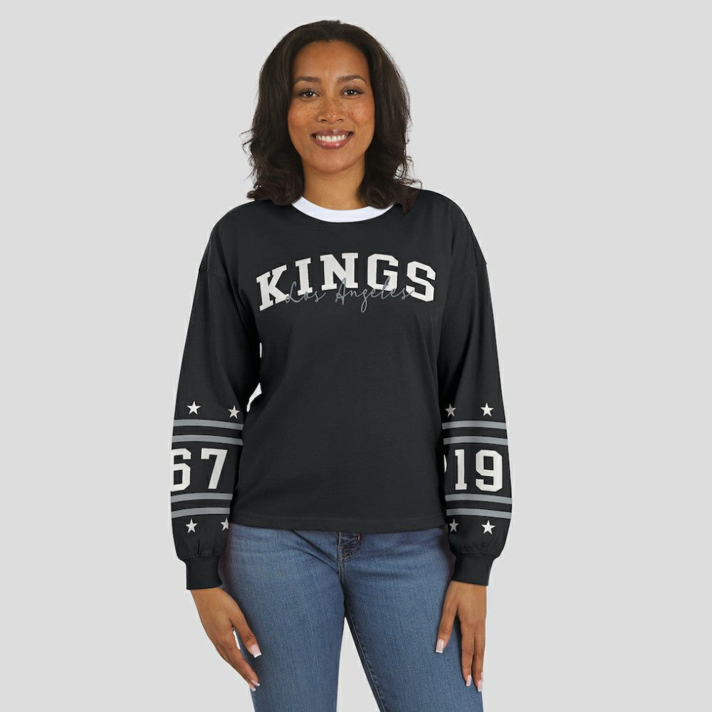 Los Angeles Kings WEAR by Erin Andrews Women's Long-Sleeve Sport T-Shirt - Black | US 202830806