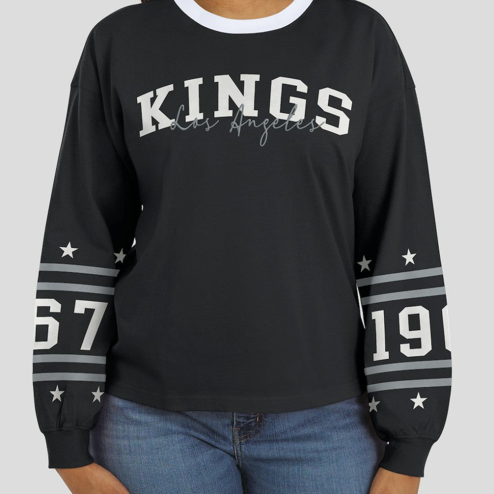 Los Angeles Kings WEAR by Erin Andrews Women's Long-Sleeve Sport T-Shirt - Black | US 202830806