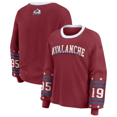 Colorado Avalanche WEAR by Erin Andrews Women's Long-Sleeve Sport T-Shirt - Burgundy | US 202830807