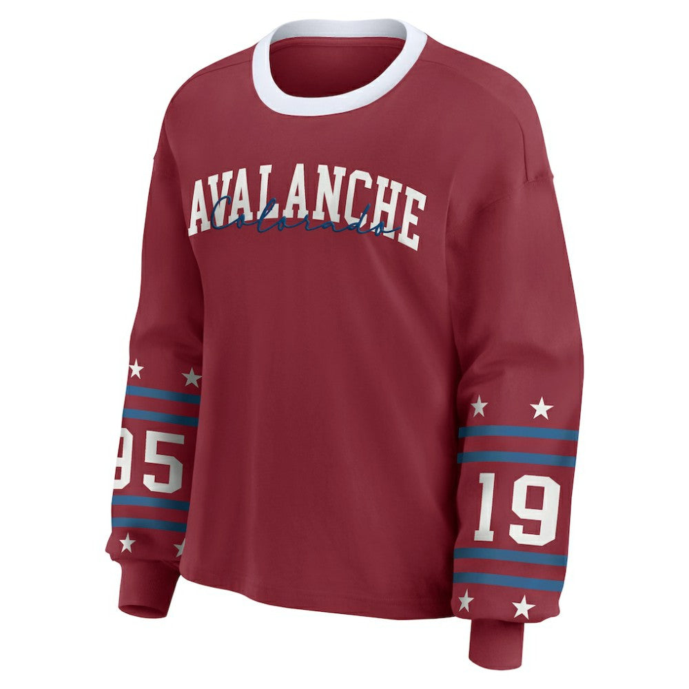 Colorado Avalanche WEAR by Erin Andrews Women's Long-Sleeve Sport T-Shirt - Burgundy | US 202830807
