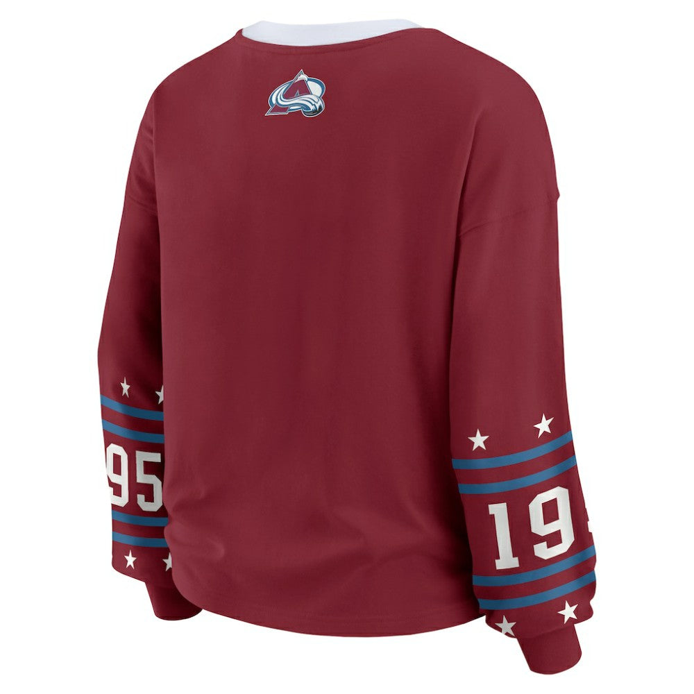 Colorado Avalanche WEAR by Erin Andrews Women's Long-Sleeve Sport T-Shirt - Burgundy | US 202830807