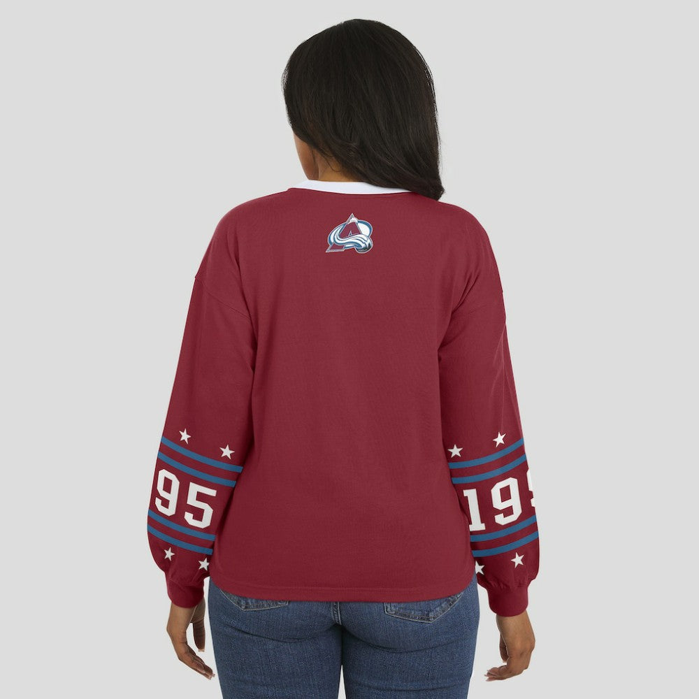 Colorado Avalanche WEAR by Erin Andrews Women's Long-Sleeve Sport T-Shirt - Burgundy | US 202830807
