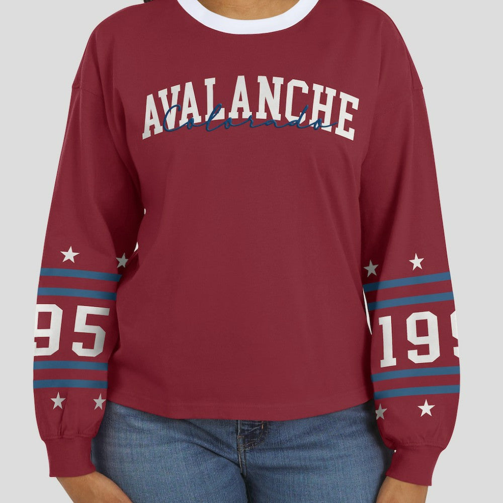 Colorado Avalanche WEAR by Erin Andrews Women's Long-Sleeve Sport T-Shirt - Burgundy | US 202830807