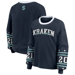 Seattle Kraken WEAR by Erin Andrews Women's Long-Sleeve Sport T-Shirt - Deep Sea Blue | US 202830813