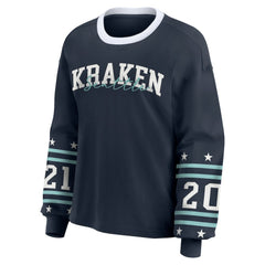 Seattle Kraken WEAR by Erin Andrews Women's Long-Sleeve Sport T-Shirt - Deep Sea Blue | US 202830813