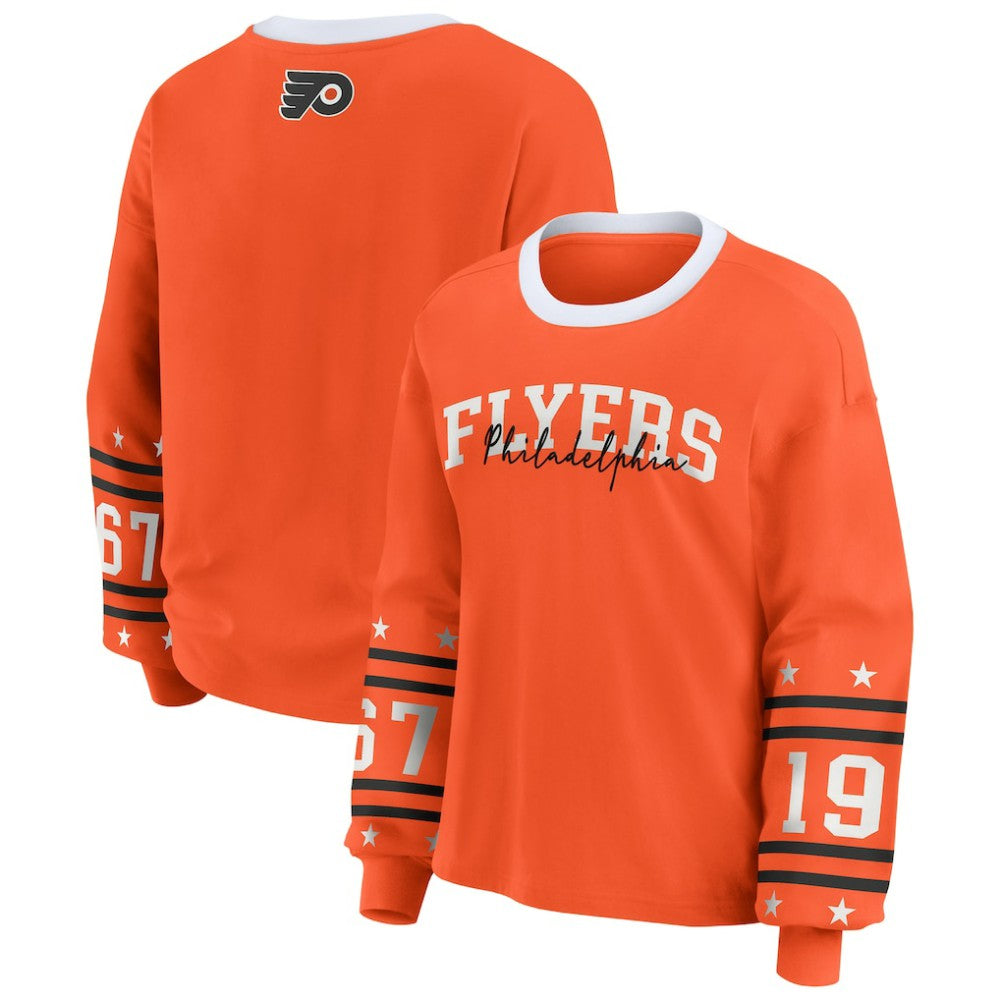 Philadelphia Flyers WEAR by Erin Andrews Women's Long-Sleeve Sport T-Shirt - Orange | US 202830818