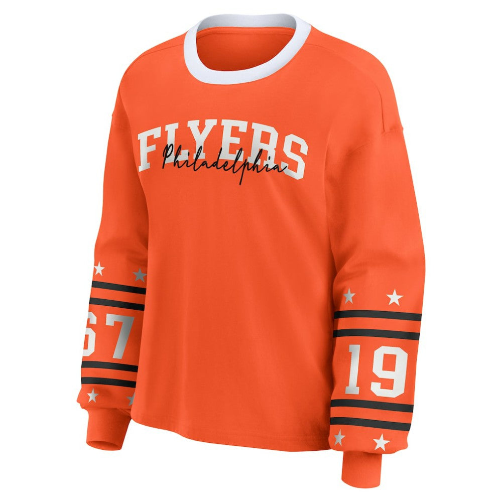 Philadelphia Flyers WEAR by Erin Andrews Women's Long-Sleeve Sport T-Shirt - Orange | US 202830818