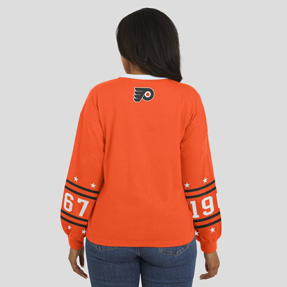 Philadelphia Flyers WEAR by Erin Andrews Women's Long-Sleeve Sport T-Shirt - Orange | US 202830818
