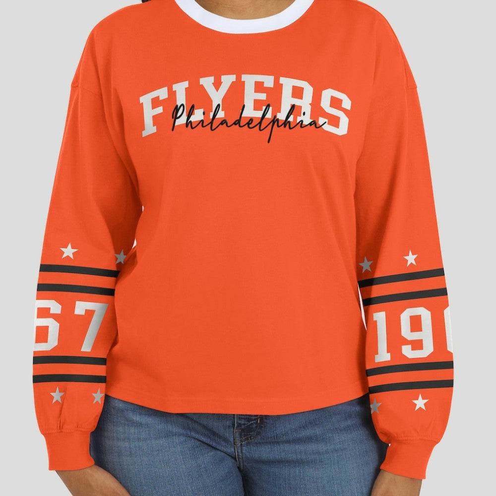 Philadelphia Flyers WEAR by Erin Andrews Women's Long-Sleeve Sport T-Shirt - Orange | US 202830818