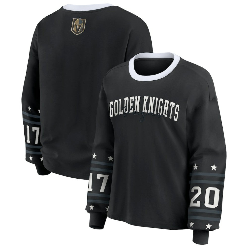 Vegas Golden Knights WEAR by Erin Andrews Women's Long-Sleeve Sport T-Shirt - Black | US 202830819