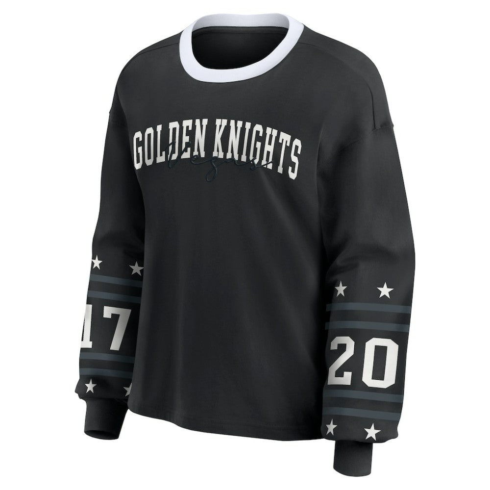Vegas Golden Knights WEAR by Erin Andrews Women's Long-Sleeve Sport T-Shirt - Black | US 202830819