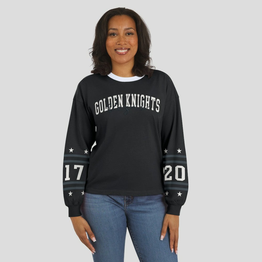 Vegas Golden Knights WEAR by Erin Andrews Women's Long-Sleeve Sport T-Shirt - Black | US 202830819