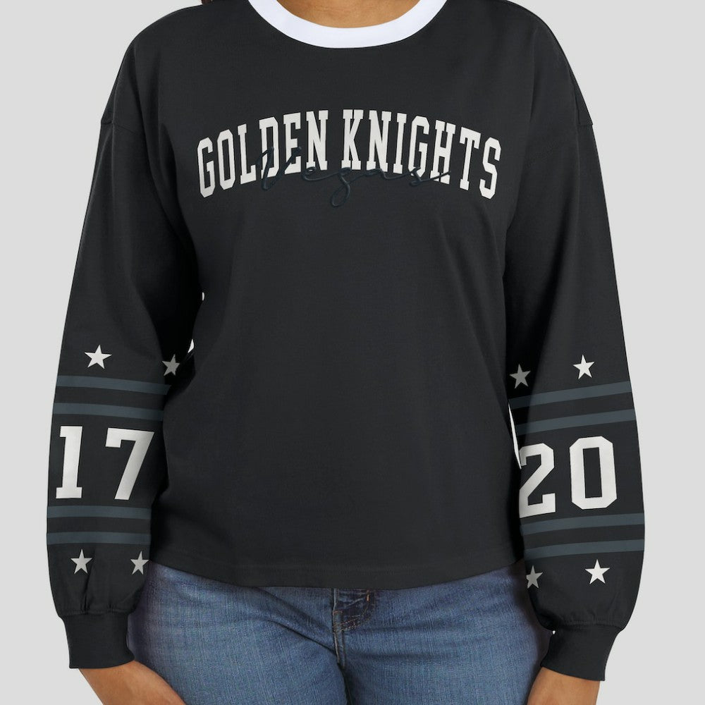 Vegas Golden Knights WEAR by Erin Andrews Women's Long-Sleeve Sport T-Shirt - Black | US 202830819