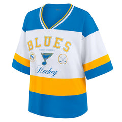St. Louis Blues WEAR by Erin Andrews Women's Jersey Style Tee - Blue/White | US 202830840