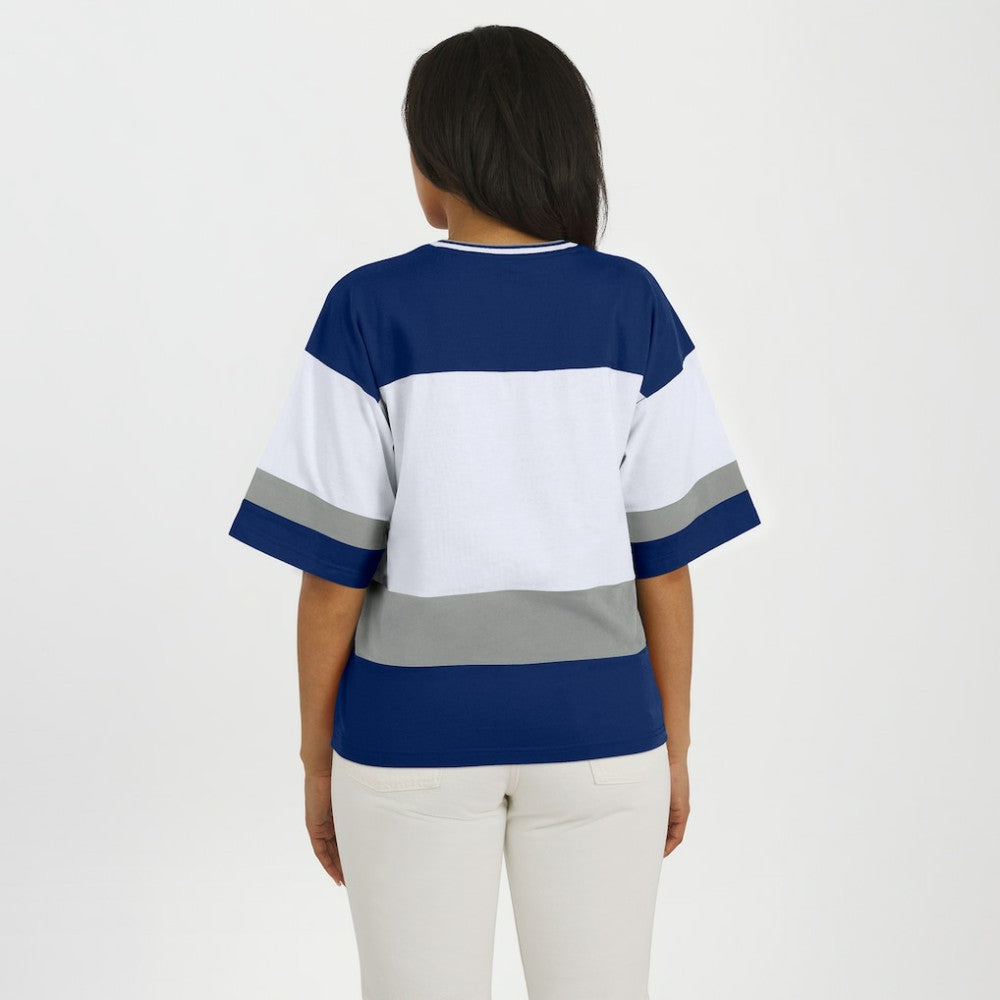 Tampa Bay Lightning WEAR by Erin Andrews Women's Jersey Style Tee - Blue/White | US 202830842