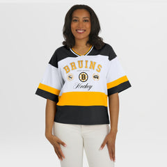 Boston Bruins WEAR by Erin Andrews Women's Jersey Style Tee - Black/White | US 202830844