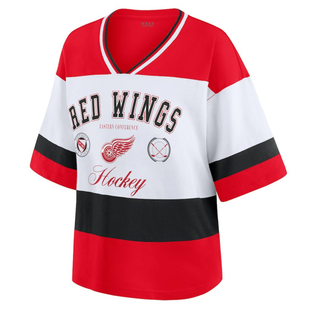 Detroit Red Wings WEAR by Erin Andrews Women's Jersey Style Tee - Red/White | US 202830845
