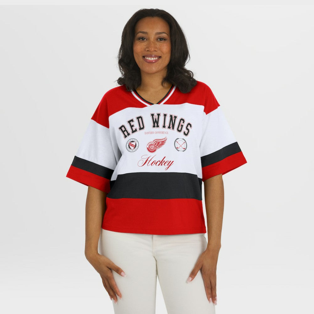 Detroit Red Wings WEAR by Erin Andrews Women's Jersey Style Tee - Red/White | US 202830845