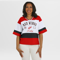 Detroit Red Wings WEAR by Erin Andrews Women's Jersey Style Tee - Red/White | US 202830845