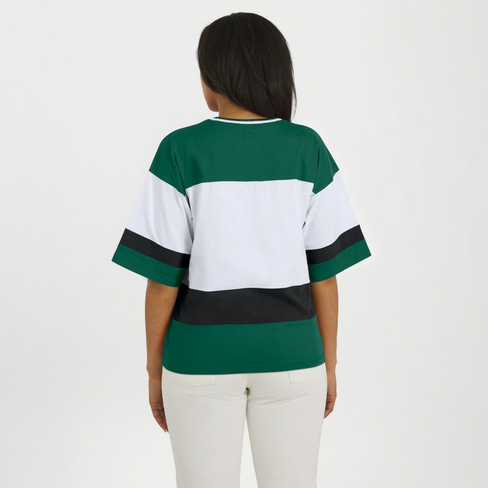 Minnesota Wild WEAR by Erin Andrews Women's Jersey Style Tee - Green/White | US 202830846