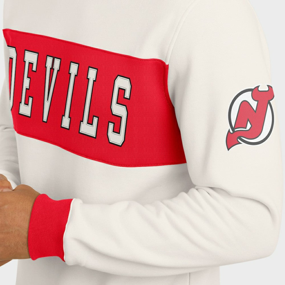 New Jersey Devils Darius Rucker Collection by Fanatics Colorblock Pullover Sweatshirt - Cream | US 202831246