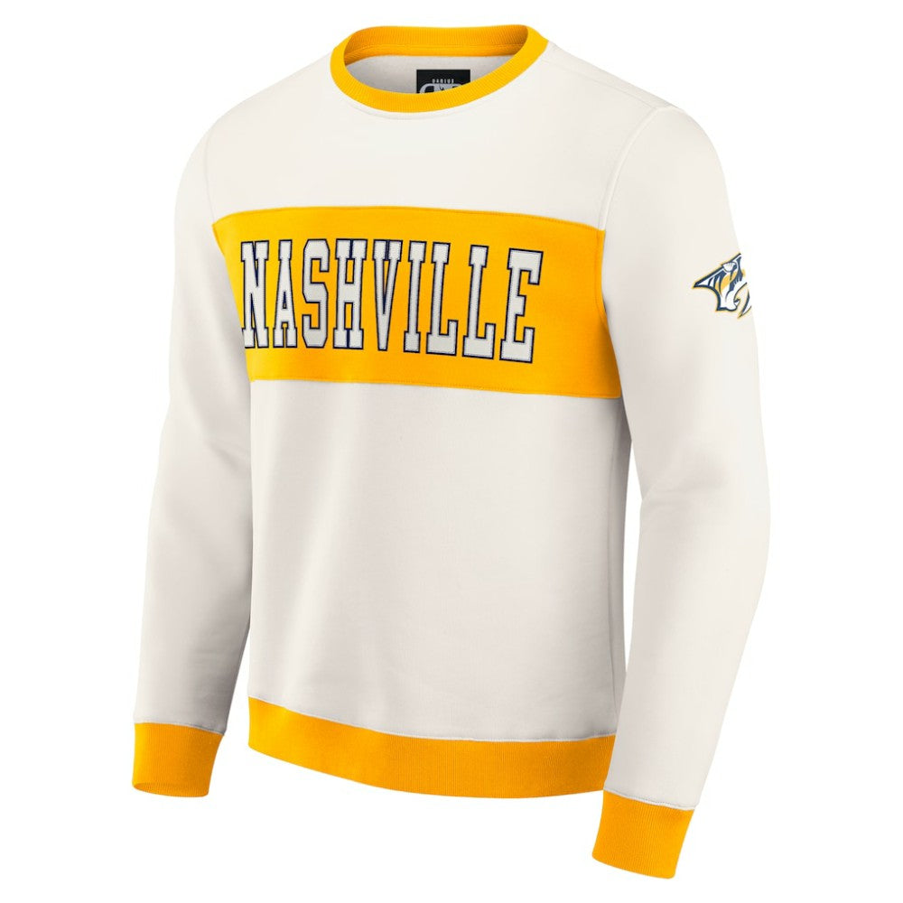 Nashville Predators Darius Rucker Collection by Fanatics Colorblock Pullover Sweatshirt - Cream | US 202831247