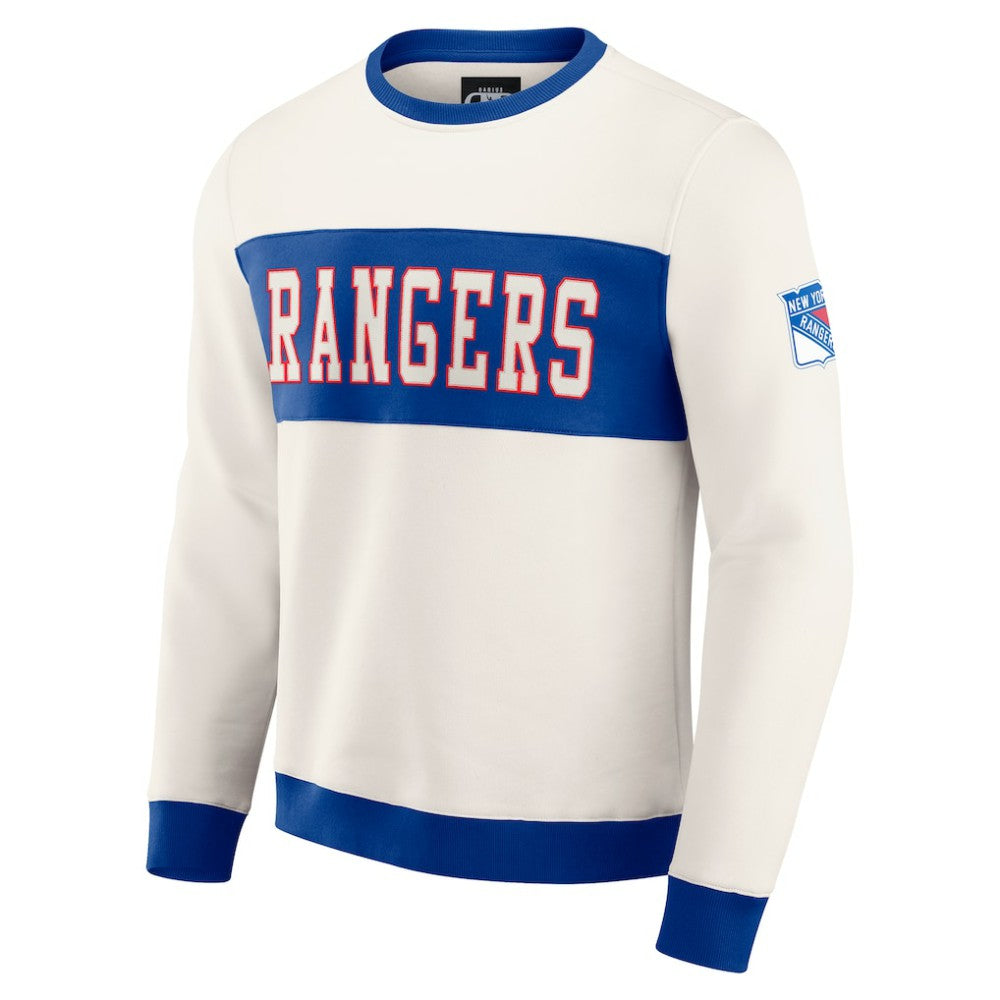 New York Rangers Darius Rucker Collection by Fanatics Colorblock Pullover Sweatshirt - Cream | US 202831248