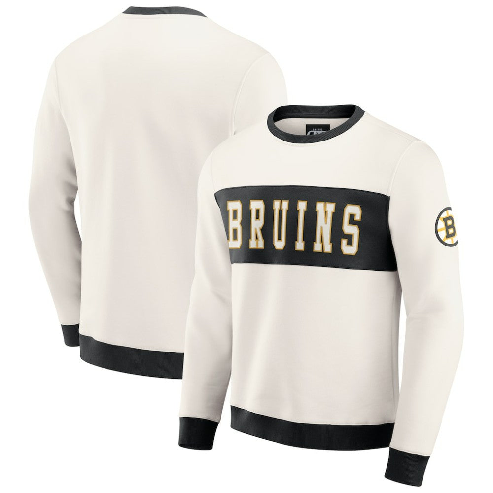 Boston Bruins Darius Rucker Collection by Fanatics Colorblock Pullover Sweatshirt - Cream | US 202831258
