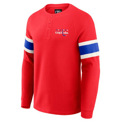 Washington Capitals Darius Rucker Collection by Fanatics Waffle-Knit Raglan Long Sleeve Henley T-Shirt - Red | US 202831281