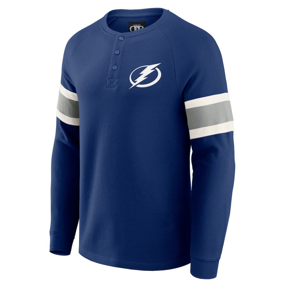Tampa Bay Lightning Darius Rucker Collection by Fanatics Waffle-Knit Raglan Long Sleeve Henley T-Shirt - Navy | US 202831288
