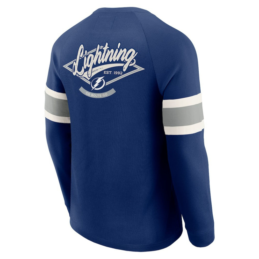 Tampa Bay Lightning Darius Rucker Collection by Fanatics Waffle-Knit Raglan Long Sleeve Henley T-Shirt - Navy | US 202831288