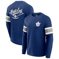Toronto Maple Leafs Darius Rucker Collection by Fanatics Waffle-Knit Raglan Long Sleeve Henley T-Shirt - Navy | US 202831289