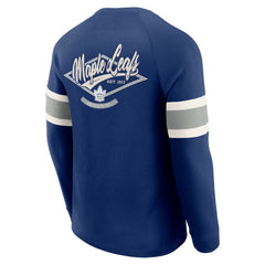 Toronto Maple Leafs Darius Rucker Collection by Fanatics Waffle-Knit Raglan Long Sleeve Henley T-Shirt - Navy | US 202831289