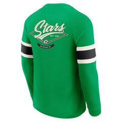 Dallas Stars Darius Rucker Collection by Fanatics Waffle-Knit Raglan Long Sleeve Henley T-Shirt - Green | US 202831294