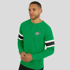 Dallas Stars Darius Rucker Collection by Fanatics Waffle-Knit Raglan Long Sleeve Henley T-Shirt - Green | US 202831294