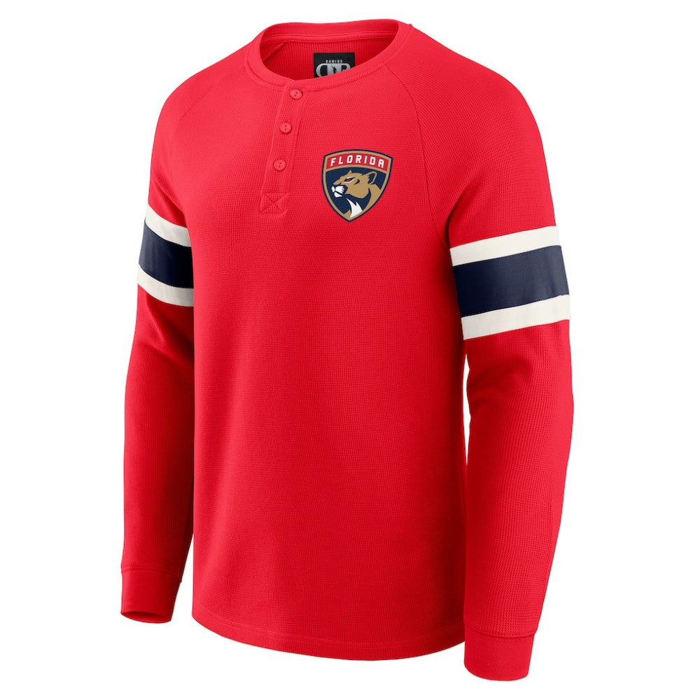 Florida Panthers Darius Rucker Collection by Fanatics Waffle-Knit Raglan Long Sleeve Henley T-Shirt - Red | US 202831296