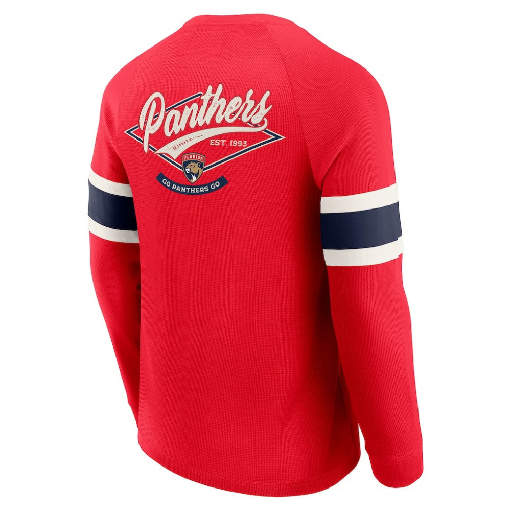 Florida Panthers Darius Rucker Collection by Fanatics Waffle-Knit Raglan Long Sleeve Henley T-Shirt - Red | US 202831296